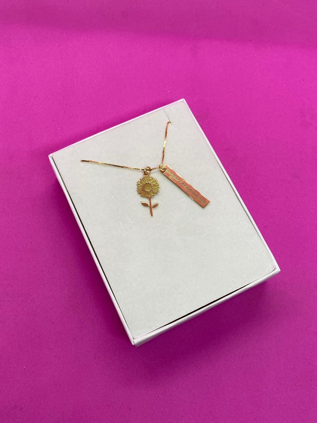 Collana girasole e targhetta in argento 925 personalizzabile