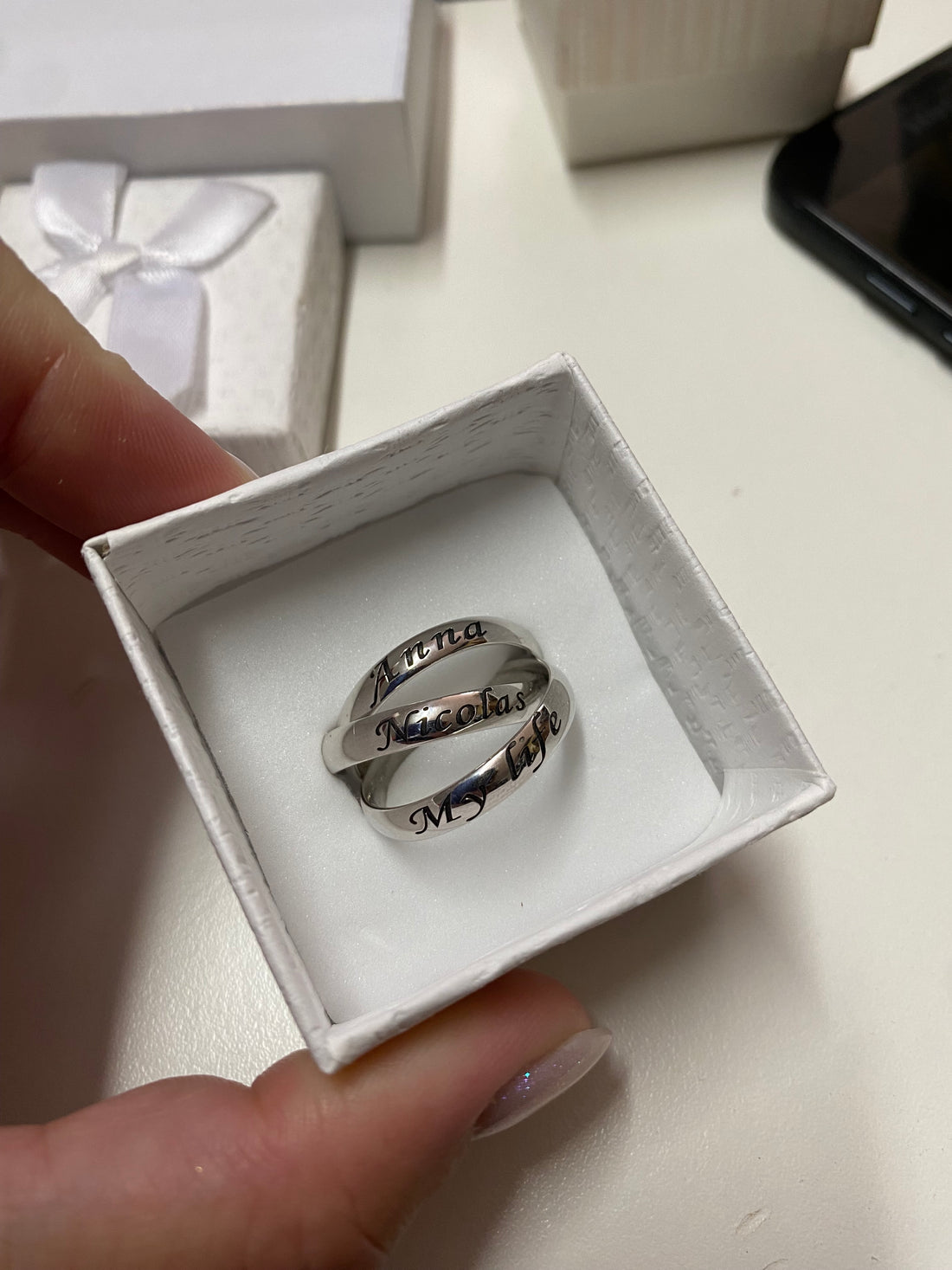 Anello trinity in argento925 personalizzabile